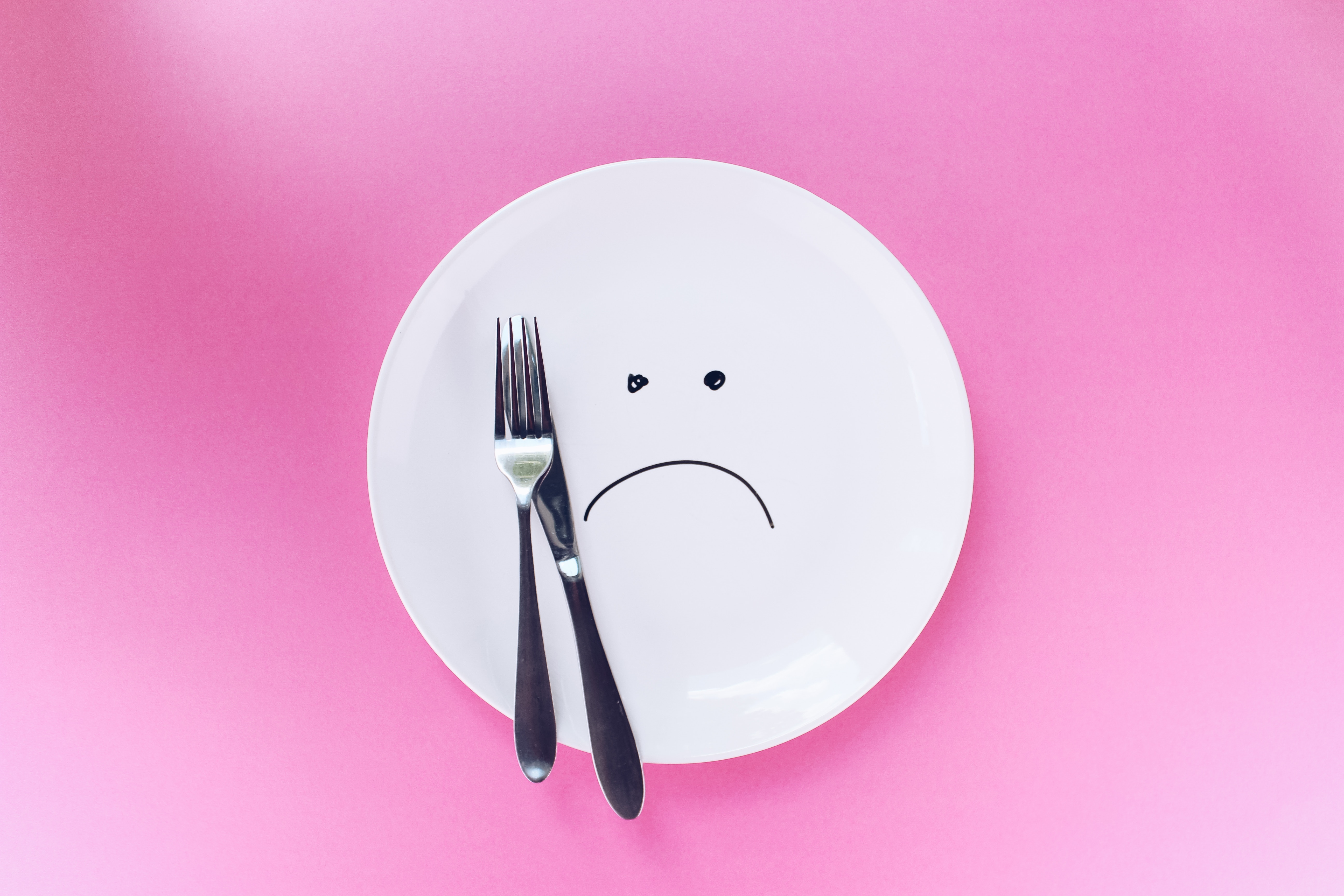 Plate with sad face